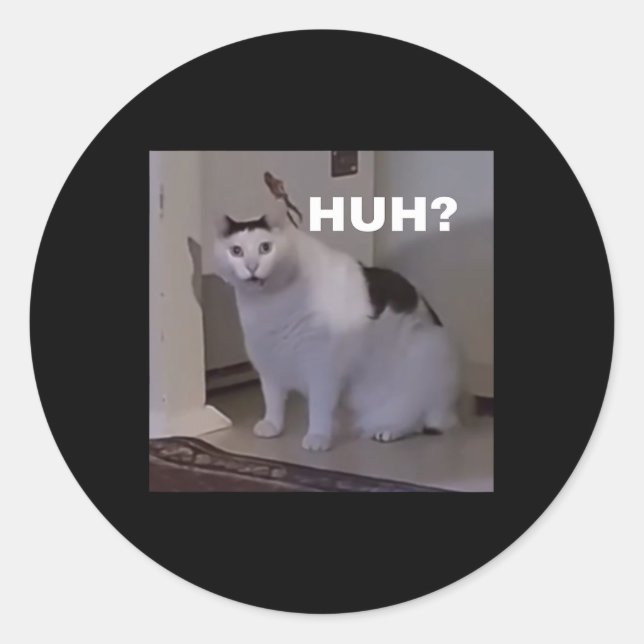 Sticker Rond Meme Huh Chat (Devant)