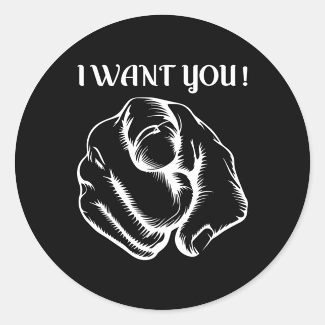 Sticker Rond Meme Je Te Veux (Devant)