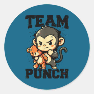 Sticker Rond Mème jouet en peluche bébé singe robuste de l'équi