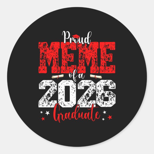 Sticker Rond Mème Senior Fier Classe de Mème (Devant)