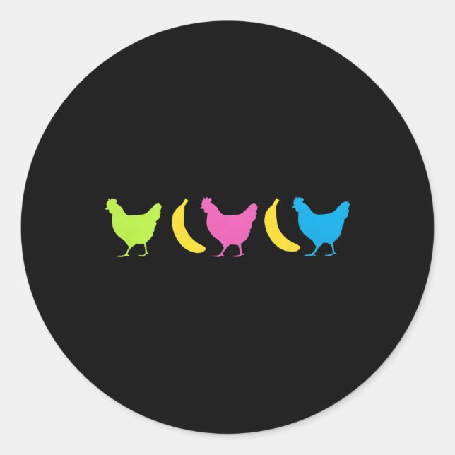 Sticker Rond Mème tendance Chicken Nana  (Devant)
