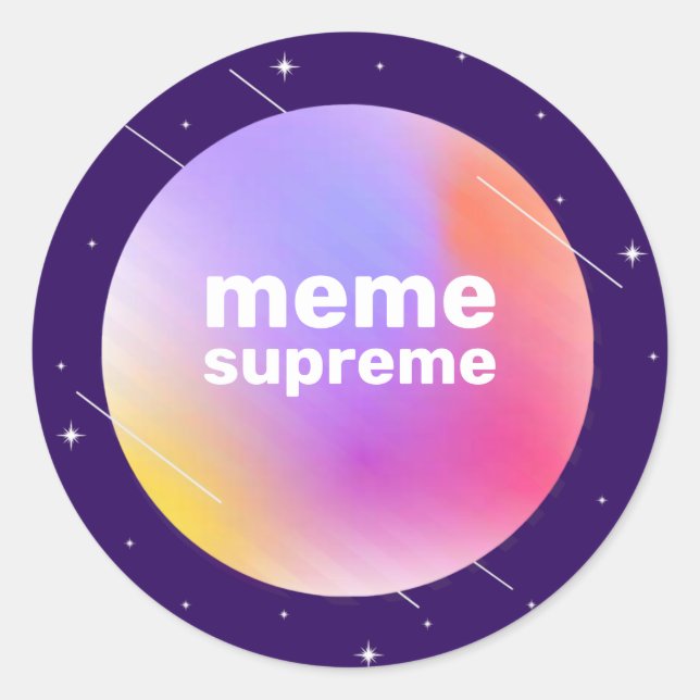 Sticker Rond Mème Vaporwave suprême (Devant)