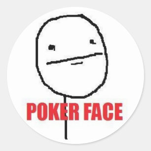 Sticker Rond Mème visage poker