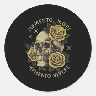 Sticker Rond Memento Mori Memento Vivere _ Philosophie & La