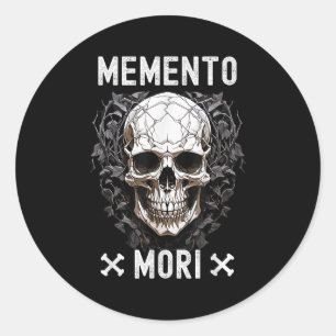 Sticker Rond Memento Mori Mortalité stoïque Philosophie de stoï