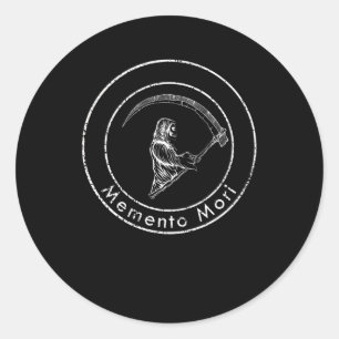 Sticker Rond Memento Mori Saying Latin Wisdom Philosophy