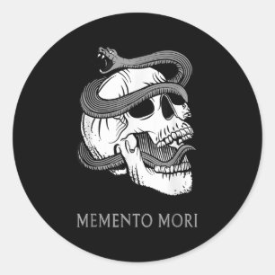 Sticker Rond Memento Mori Stoic La philosophie du stoïcisme lat