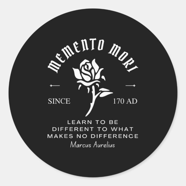 Sticker Rond Memento Mori Stoicism Marcus Aurelius Philos stoïq (Devant)