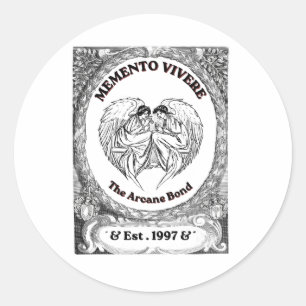 Sticker Rond Memento Vivere   Art Bond Ange Vintage