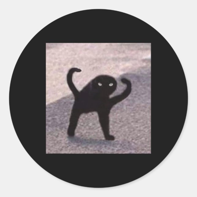 Sticker Rond Mèmes de chat maudit Chat maudit Colère de chat co (Devant)