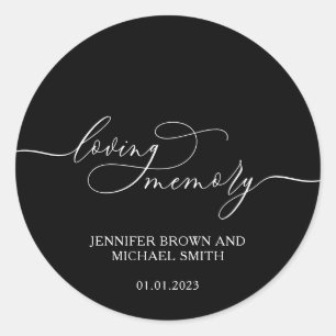 Sticker Rond Mémoire d'amour Black Simple Signature
