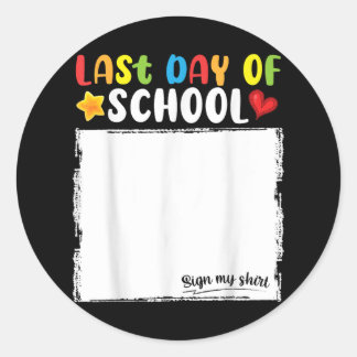 Sticker Rond Mémoire De L'École Diplôme Secondaire Dernier Jour