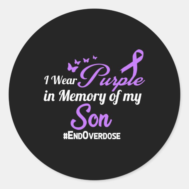 Sticker Rond Mémoire de sensibilisation à l'overdose (Devant)