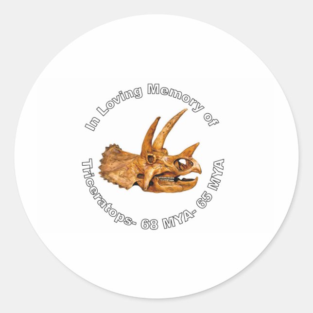 Sticker Rond Mémoire des Tricératops (Devant)