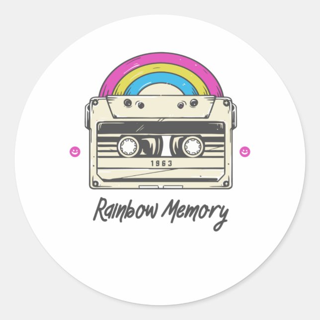 Sticker Rond Mémoire Rainbow (Devant)