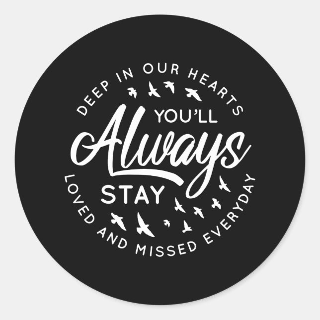 Sticker Rond Mémorial aimé et manqué (Devant)