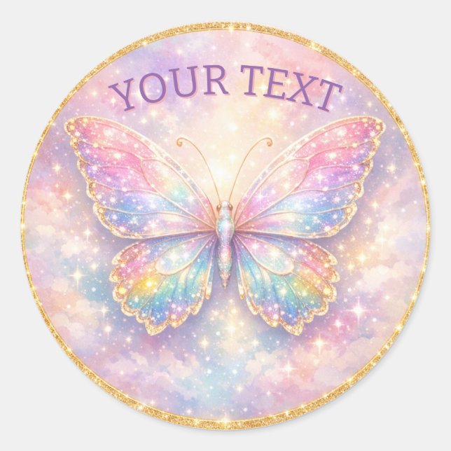Sticker Rond Memorial Butterfly Gold Circle (Devant)