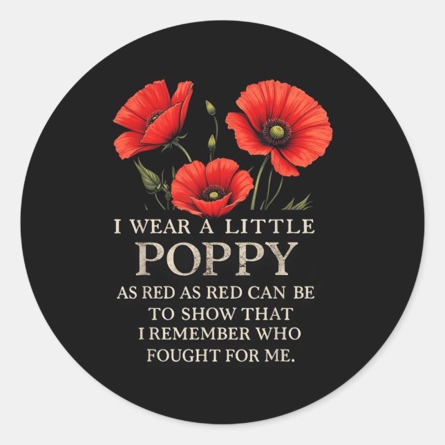 Sticker Rond Memorial Day 2025 Usa Memorial Veterans Day Red Po (Devant)