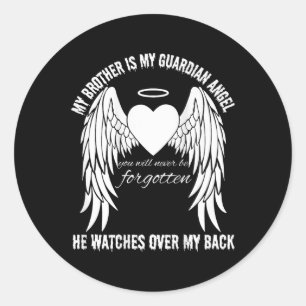 Sticker Rond Memorial Day Brother Est Mon Ange Gardien Manquant
