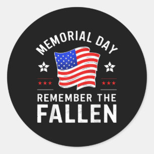 Sticker Rond Memorial Day Souvenez-vous de la chute avec Americ