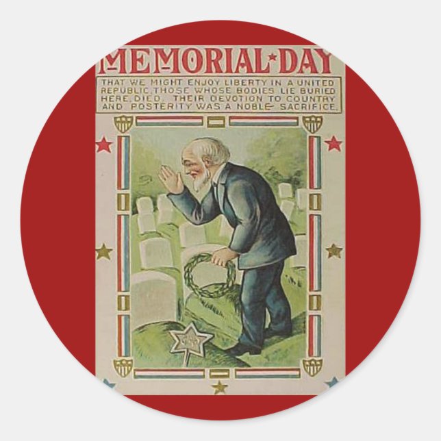 Sticker Rond Memorial Day The Fallen (Devant)