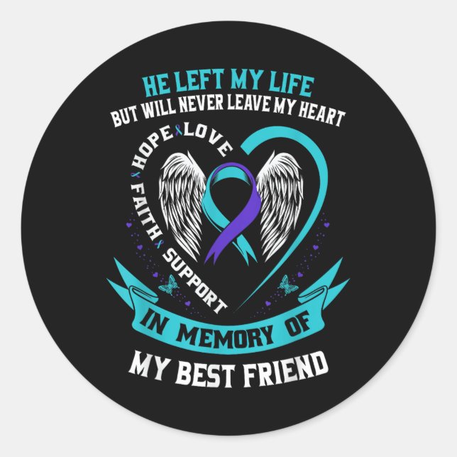 Sticker Rond Mémorial de prévention du suicide des meilleurs am (Devant)