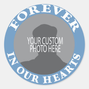 Sticker Rond Memorial Forever dans nos coeurs photo personnalis