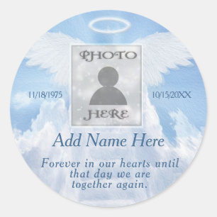 Sticker Rond Mémorial photo personnalisé en Porte - clé de m