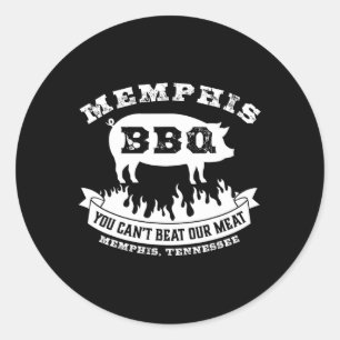 Sticker Rond Memphis Bbq Vous Ne Pouvez Battre Notre Viande Bbq