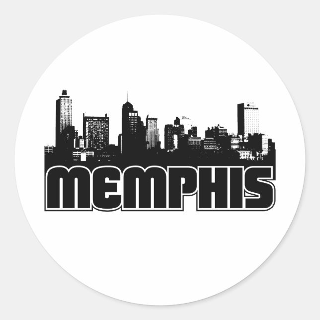Sticker Rond Memphis Skyline (Devant)