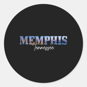Sticker Rond Memphis Skyline Tennessee