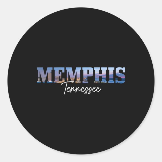 Sticker Rond Memphis Skyline Tennessee (Devant)