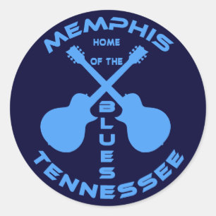 Sticker Rond Memphis, Tennessee Accueil du blues