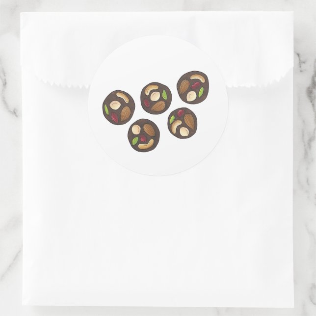 Sticker Rond Mendiants Chocolats français Chocolatier Chocoholi (Sac)