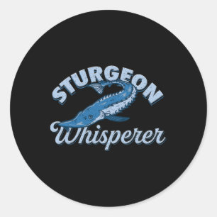 Sticker Rond Meneur de l'esturgeon Vie lacustre - Cadeau drôle