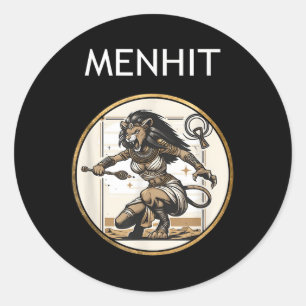 Sticker Rond Menhit Déesse de guerre Nubienne Mythologie ancien