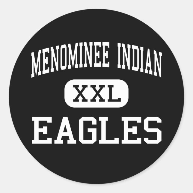 Sticker Rond Menominee Indien - Aigles - Haut - Keshena (Devant)