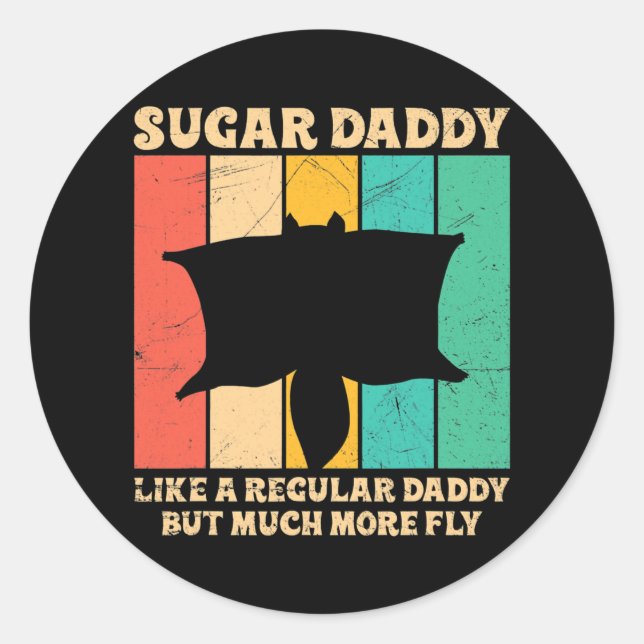 Sticker Rond Mens Australian Sugar Glider Funny Pun pour (Devant)