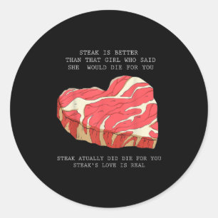 Sticker Rond Mens Bbq Heart Graphisme Funny Citation Simple Mèm