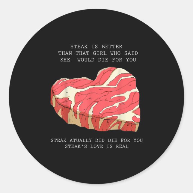 Sticker Rond Mens Bbq Heart Graphisme Funny Citation Simple Mèm (Devant)