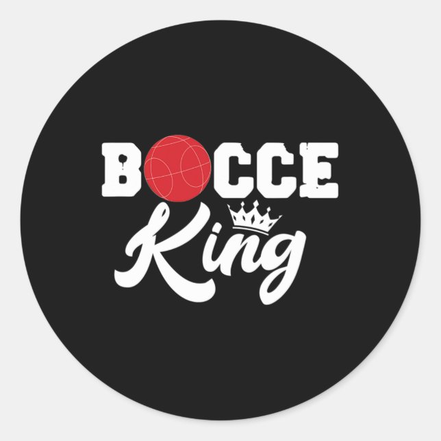 Sticker Rond Mens Bocce King Bocci Joueur Italien Pelouse Ball  (Devant)