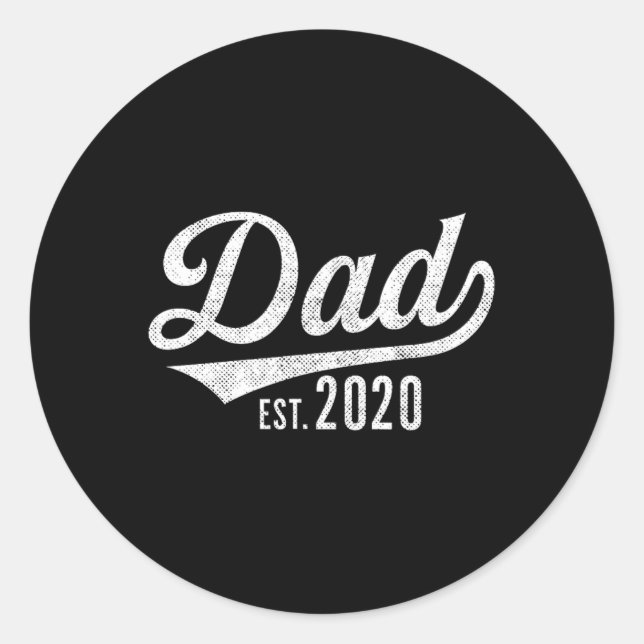Sticker Rond Mens Dad Est. 2020 Shirt - Expecting Baby Fathers  (Devant)