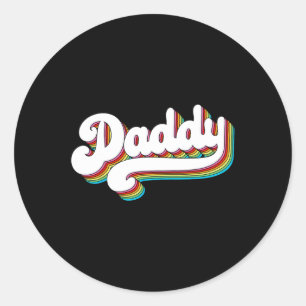 Sticker Rond Mens Daddy Cadeaux 60&# ; s les années 70 rétro Vi