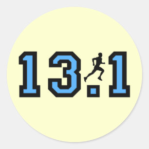 Sticker Rond Mens demi-marathon