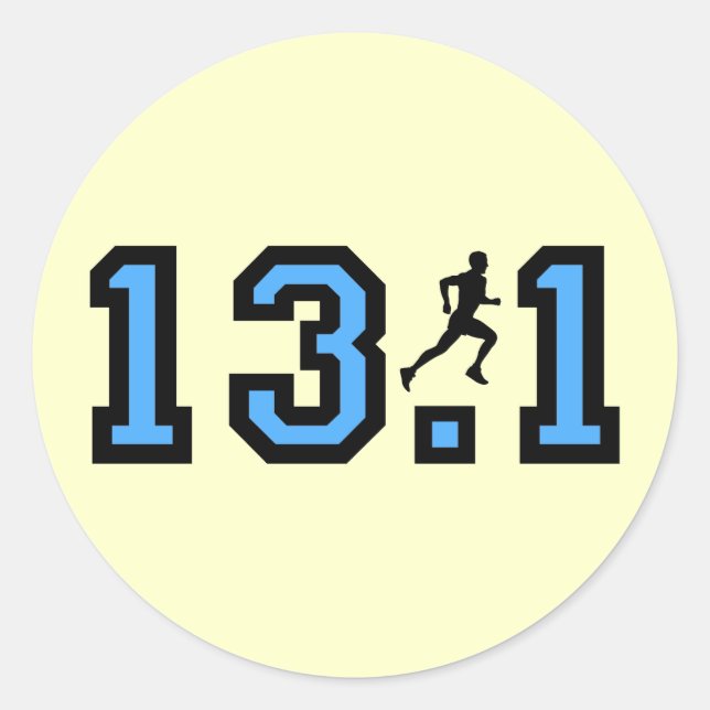 Sticker Rond Mens demi-marathon (Devant)