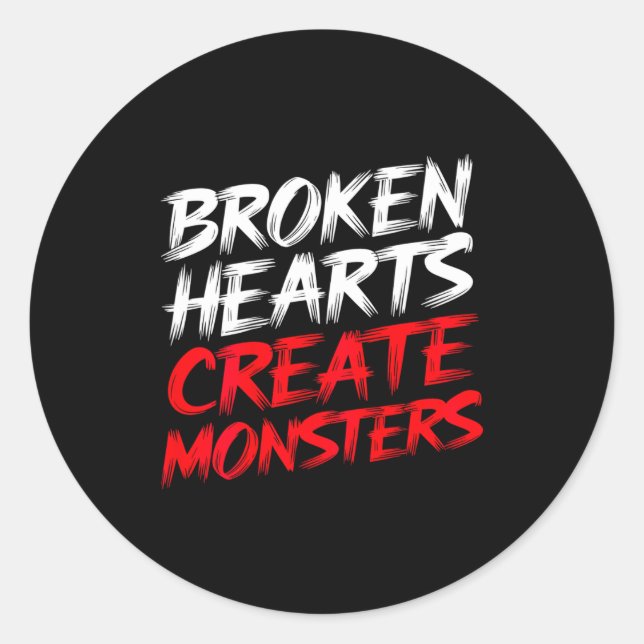 Sticker Rond Mens Funny Gym Saying Valentine's Broken Hearts Mo (Devant)