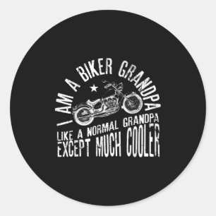 Sticker Rond Mens I Am A Biker Grand-père Drôle Citation Pour G