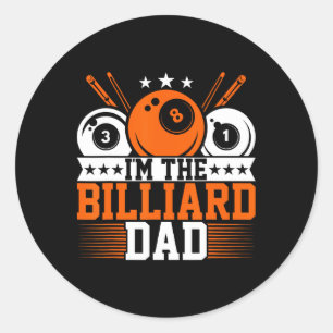 Sticker Rond Mens Im The Billiard Papa - Funny Pool Papa Snooke