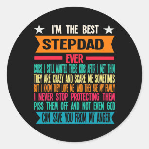 Sticker Rond Mens Je suis le meilleur beau-père de stepdad
