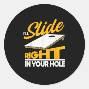 Sticker Rond Mens Joke Sports Cornhole